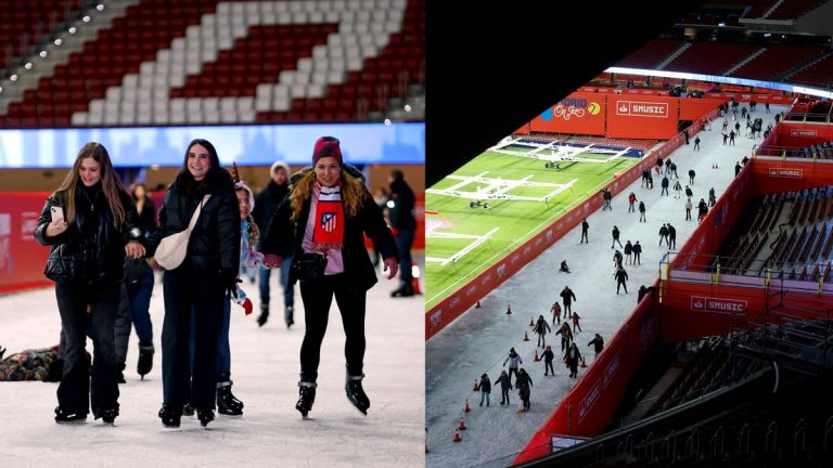 Surpriză pentru fanii lui Atletico Madrid! Stadionul din capitala Spaniei s-a transformat într-un patinoar imens. Video Fanatik.ro” „prefix”:”@ 