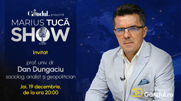 Marius Tucă Show începe joi, 19 decembrie, de la ora 20.00, live pe gândul.ro. Invitat: prof. univ. dr. Dan Dungaciu Prosport” „prefix”:”@ 